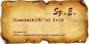 Szentmiklósi Erik névjegykártya