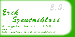 erik szentmiklosi business card